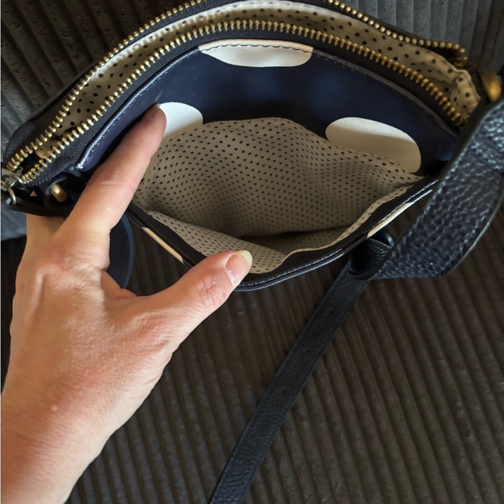 Joules Navy and White Polka Dot Crossbody Bag - Picture 3 of 3